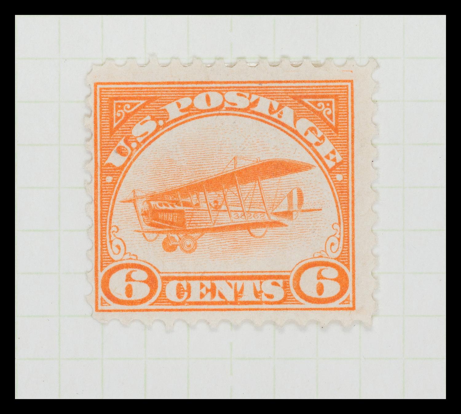 A Strip of Five United States 1938 Dark Blue & Carmine Airmail with a Vertical Imperforate Pair 6-Cent Stamps — #C23b