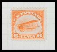 A Strip of Five United States 1938 Dark Blue & Carmine Airmail with a Vertical Imperforate Pair 6-Cent Stamps — #C23b