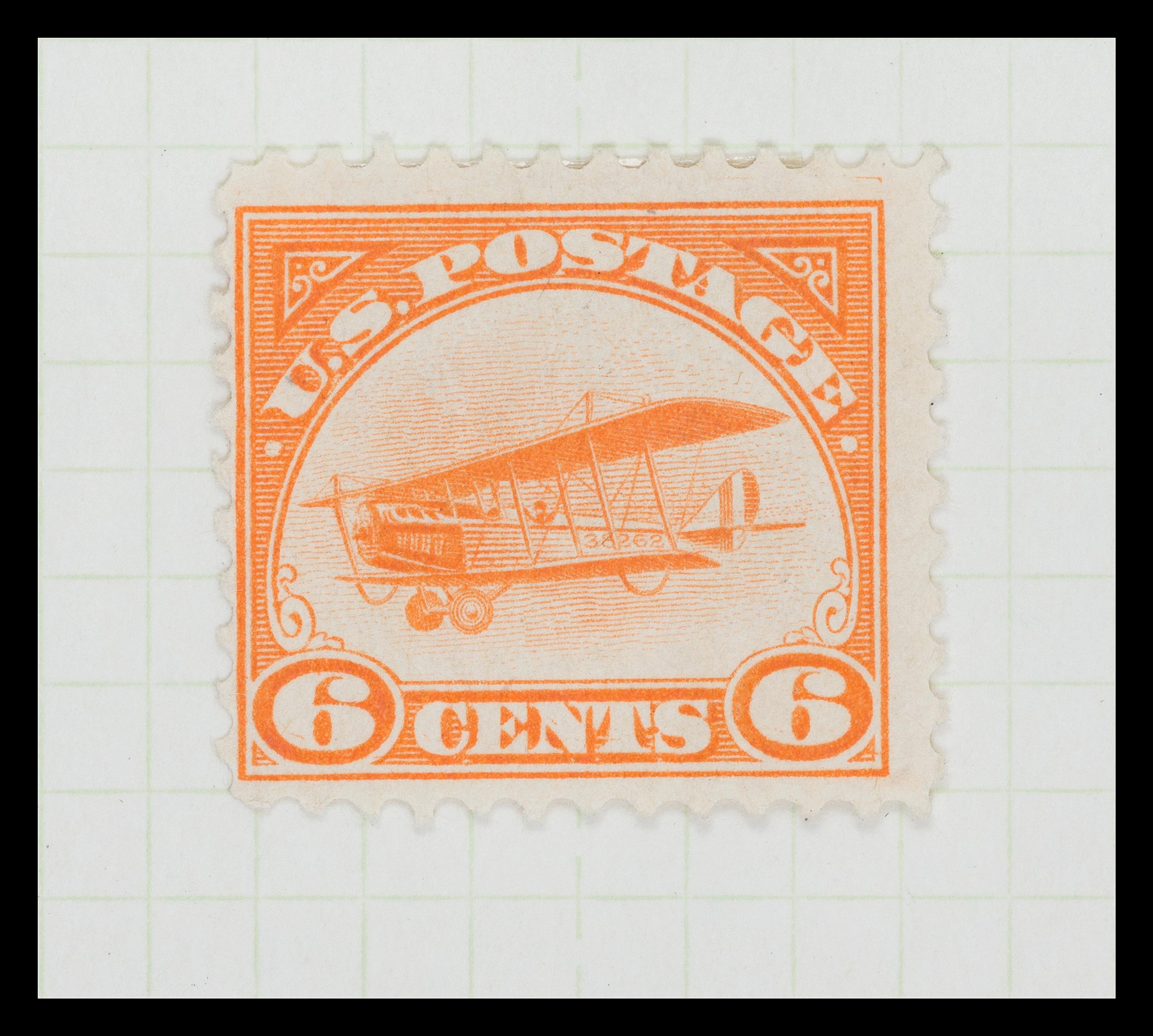 A Strip of Five United States 1938 Dark Blue & Carmine Airmail with a Vertical Imperforate Pair 6-Cent Stamps — #C23b