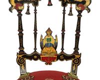 A Set of Four Black and Polychrome Chinoiserie-Decorated Chairs