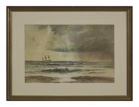 American School 19th Century, Ship at Sea