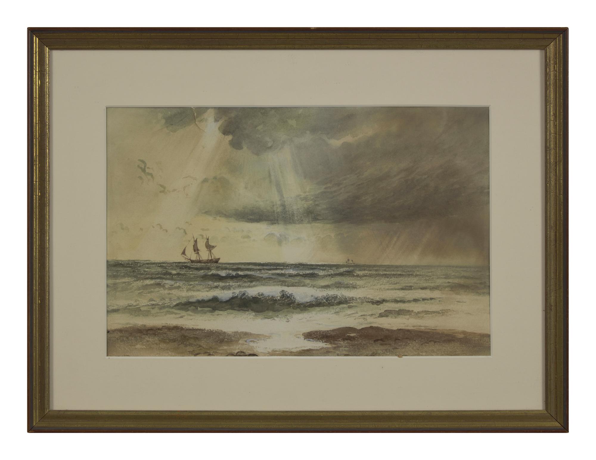 American School 19th Century, Ship at Sea