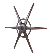 An Iron Mounted Mahogany Ship's Wheel