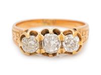 A Victorian 18 Karat Yellow Gold and Diamond Ring,