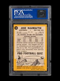 A 1967 Topps Joe Namath Football Card No. 98 (PSA 8 NM-MT)