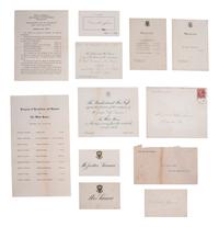 [SUPREME COURT]. Invitation, program, cards and other ephemera from a reception held for Justice Joseph LAMAR by President Howard TAFT.