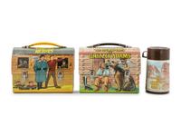 An Aladdin Industries "Grizzly Adams" Lunch Box and a "Hogan's Heroes" Lunch Box