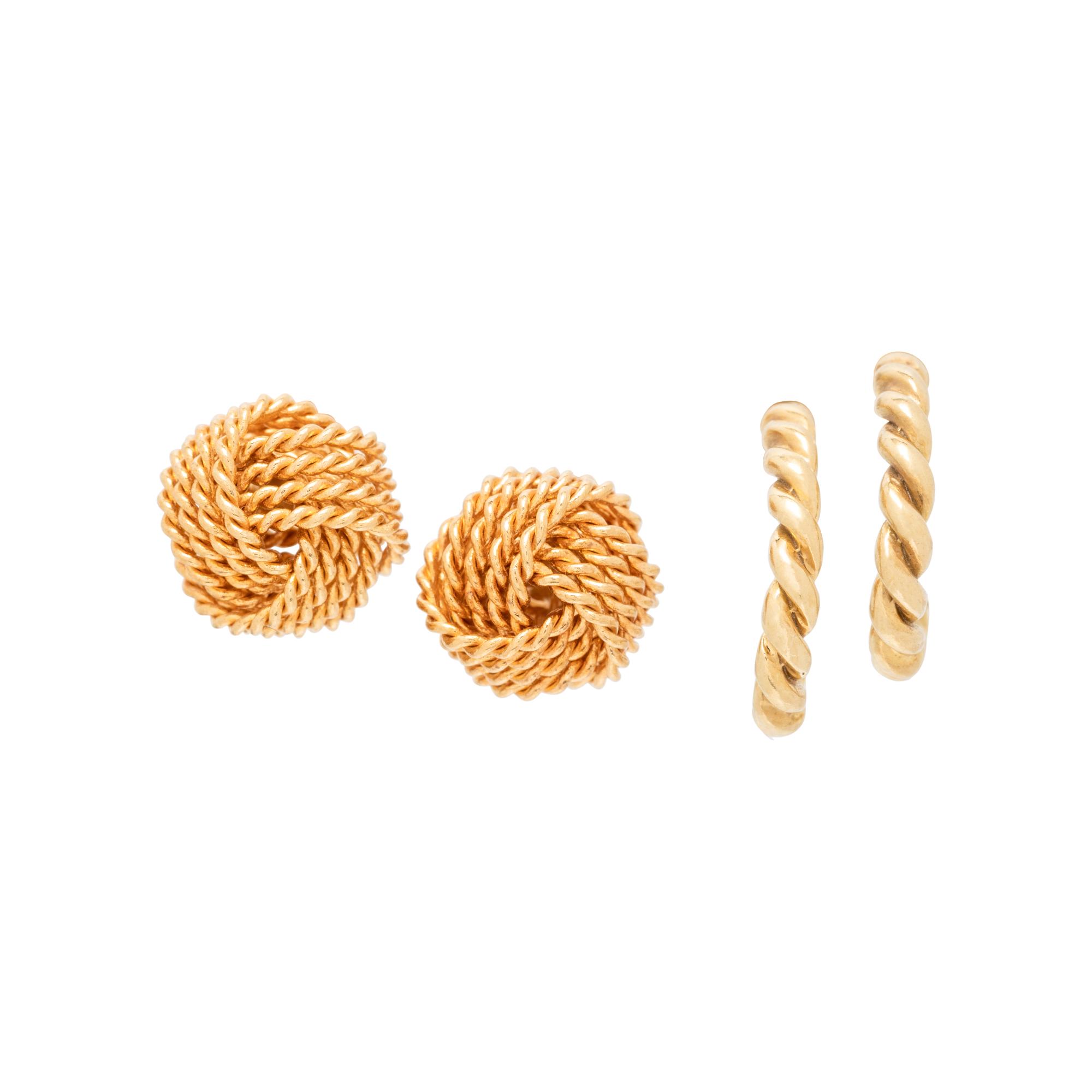 TIFFANY & CO., COLLECTION OF YELLOW GOLD EARRINGS