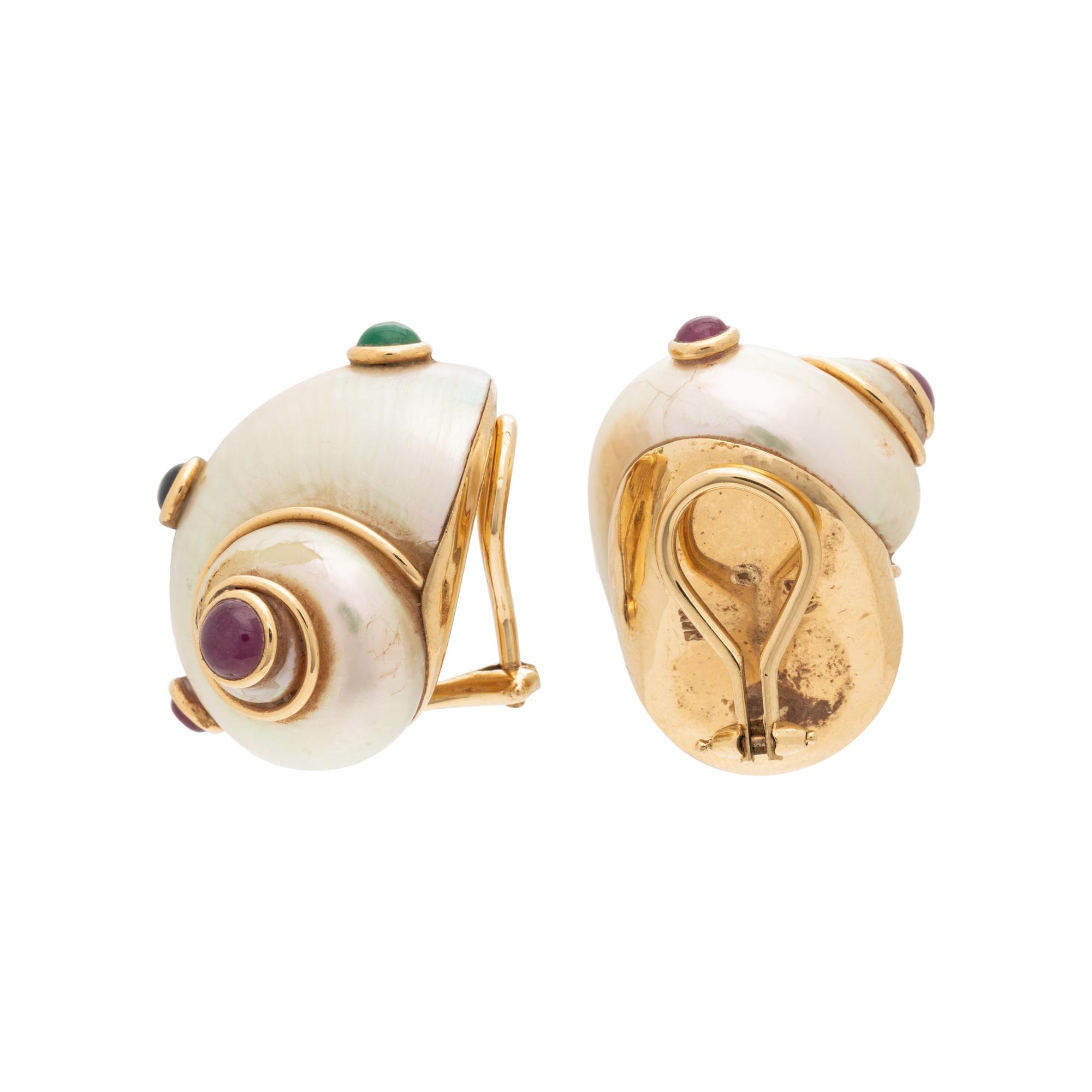 MAZ, MULTIGEM SHELL EARCLIPS