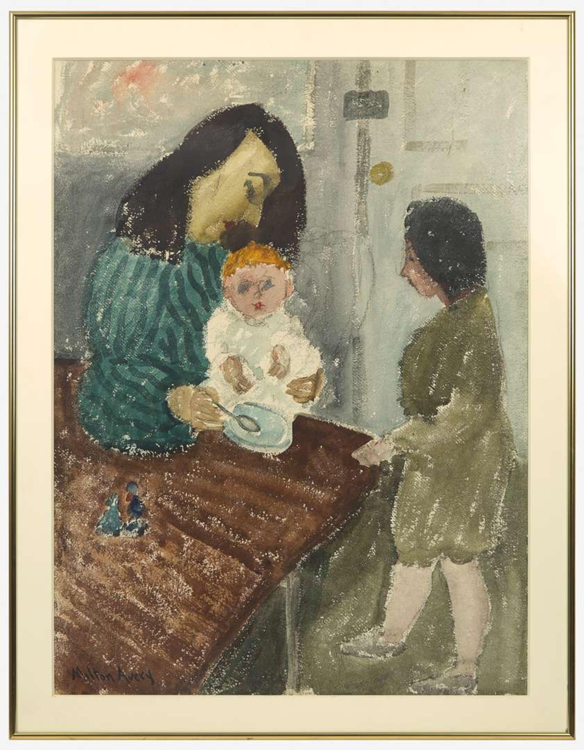 Milton Avery (American, 1885-1965) - Feeding the Baby