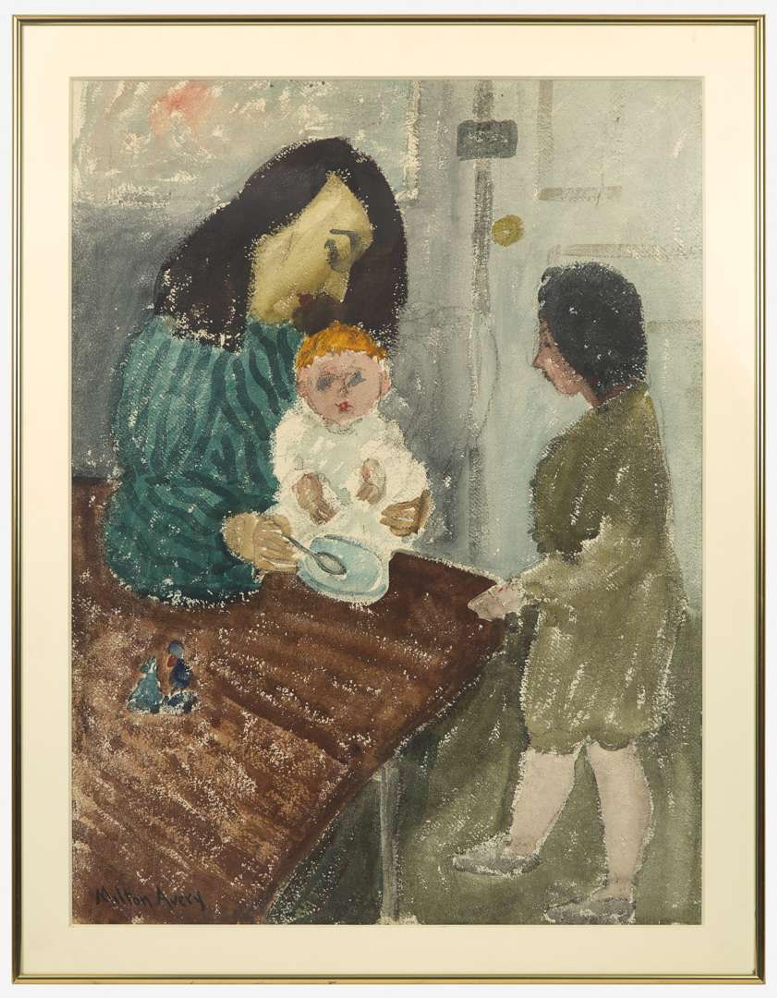 Milton Avery (American, 1885-1965) - Feeding the Baby