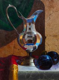 Stanley Maxwell Brice, (American, b. 1936), Untitled (Still Life with Silver Pitcher)