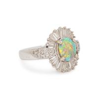 OPAL AND DIAMOND RING
