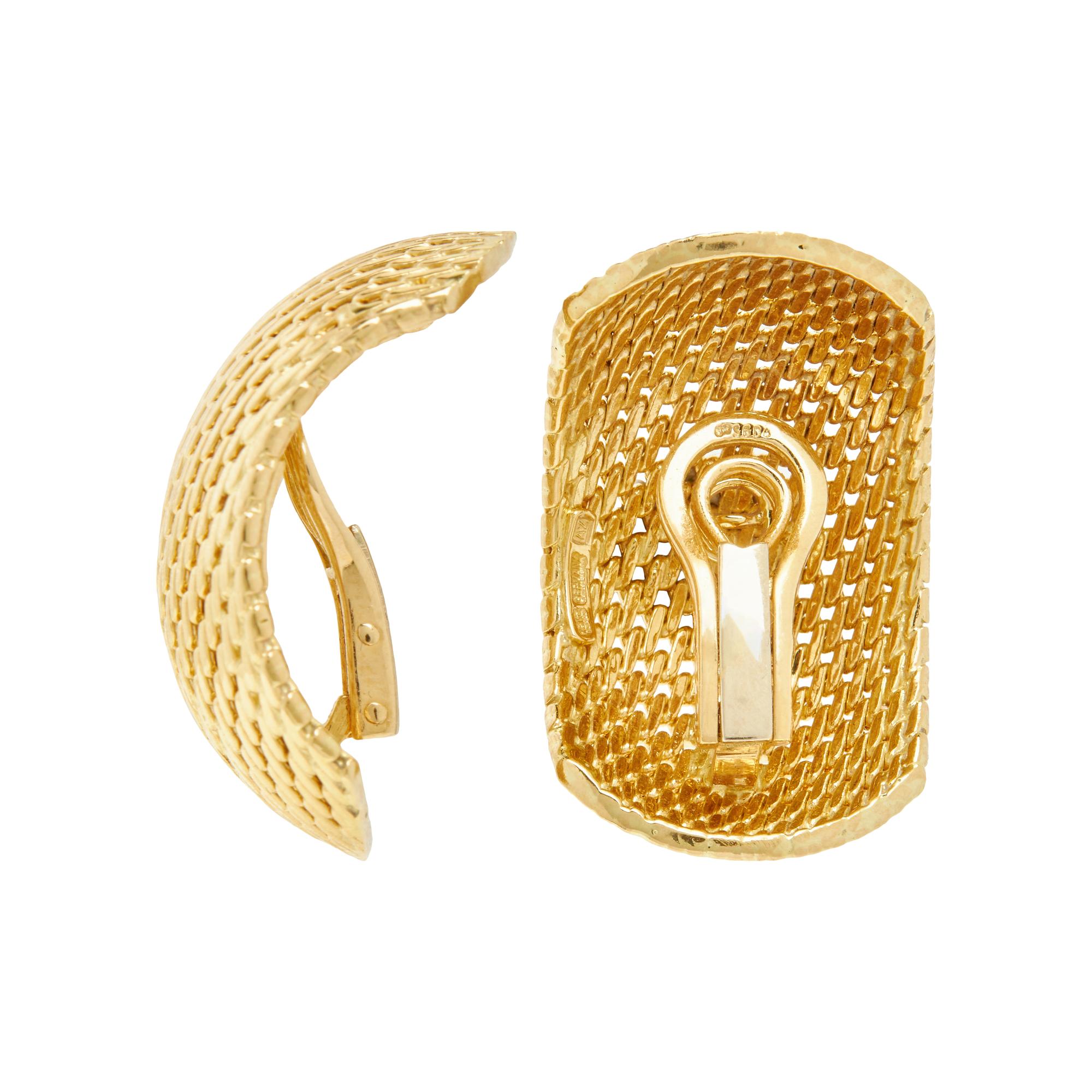 YELLOW GOLD CLIP EARRINGS