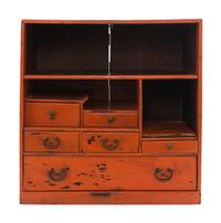 A Japanese Red-Painted Cabinet