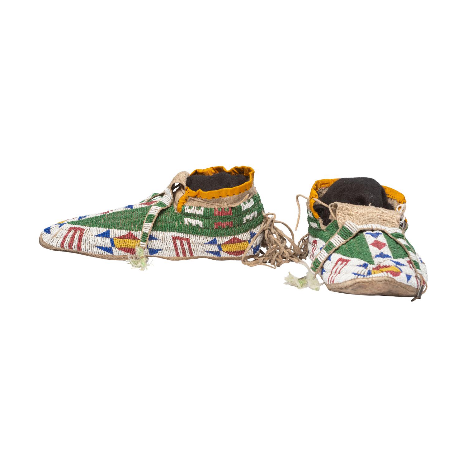 Sioux Beaded Hide Moccasins
