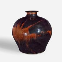 Brother Thomas Bezanson (Canadian-American, 1929-2007) Large Vase in Honan Tenmoku Glaze, USA, after 1985