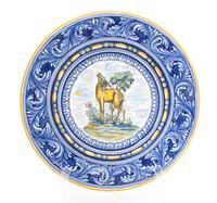 Two Italian Glazed Ceramic Chargers Diameter of largest 20 inches. — 20TH CENTURY