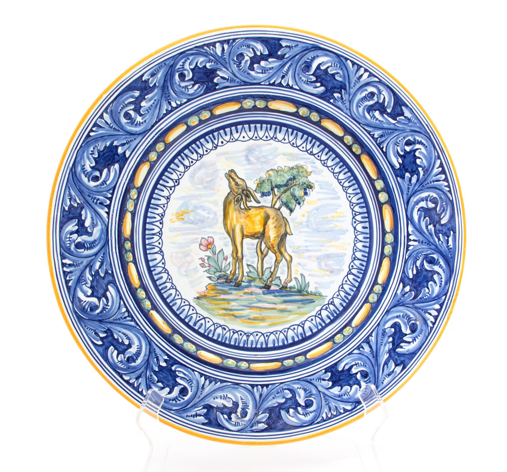 Two Italian Glazed Ceramic Chargers Diameter of largest 20 inches. — 20TH CENTURY