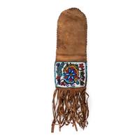 Anishinaabe Beaded Hide Tobacco Bag