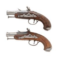 Pair of French Style Flintlock Muff Pistols