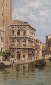 Venetian Palace; together with Venetian Gondola (A Pair)