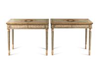 A Pair of Italian Painted Console Tables