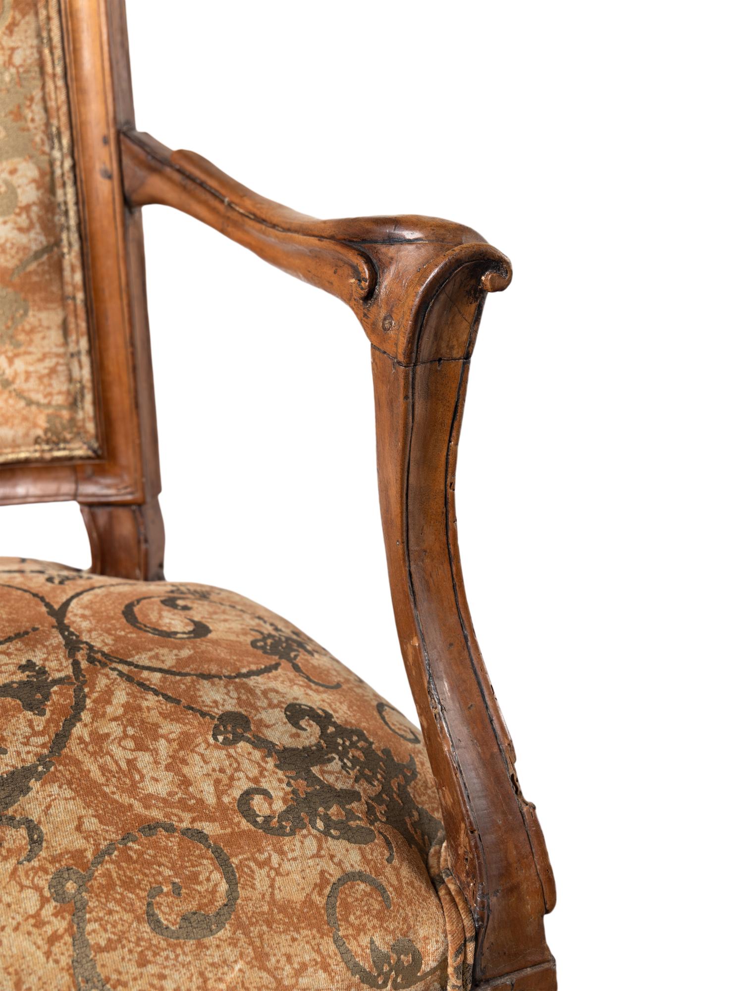 A Pair of Italian Fruitwood Armchairs