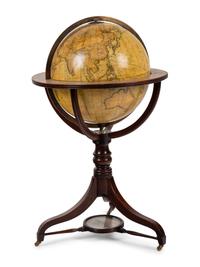 An English Mahogany Eighteen-Inch Terrestrial Globe
