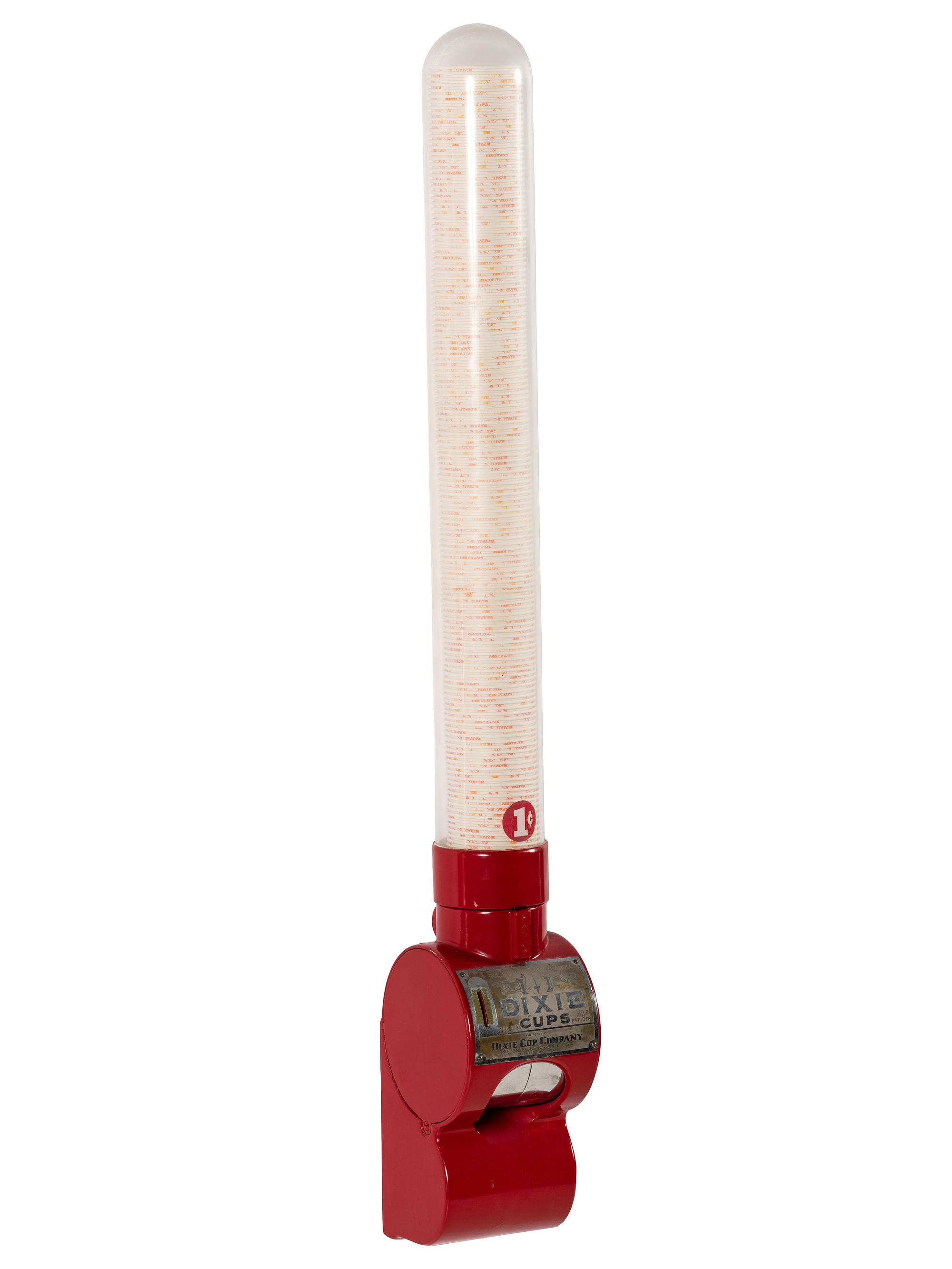 A Dixie Cup Co. One Cent Wall Mounted Cup Dispenser