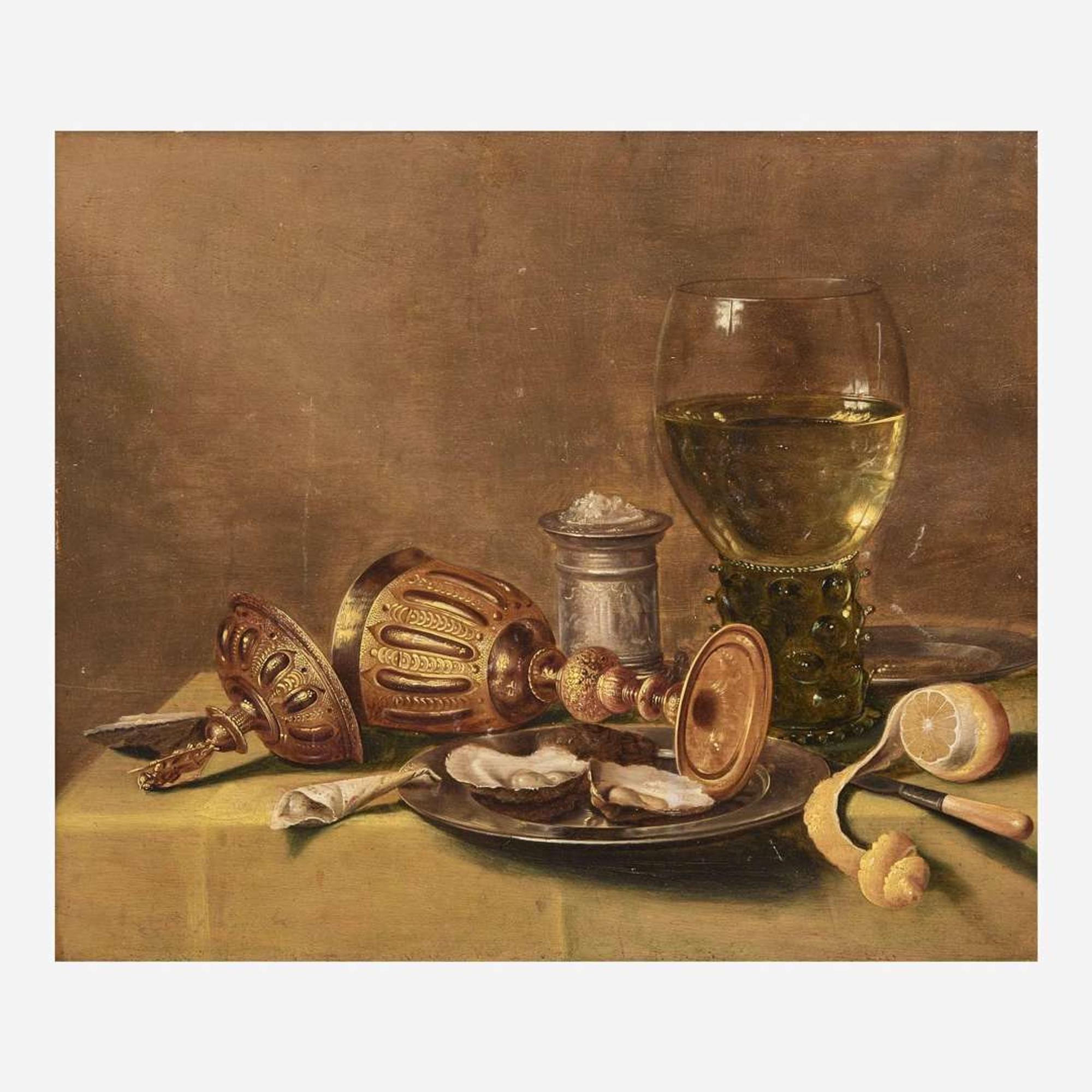 After Willem Claesz Heda (Dutch, 1594–D.C. 1680) Still Life with Oysters, Roemer and Peeled Lemon
