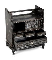 A Korean Black Lacquered and Mother-of-Pearl Inlaid 'Najeon Chilgi' Table Cabinet