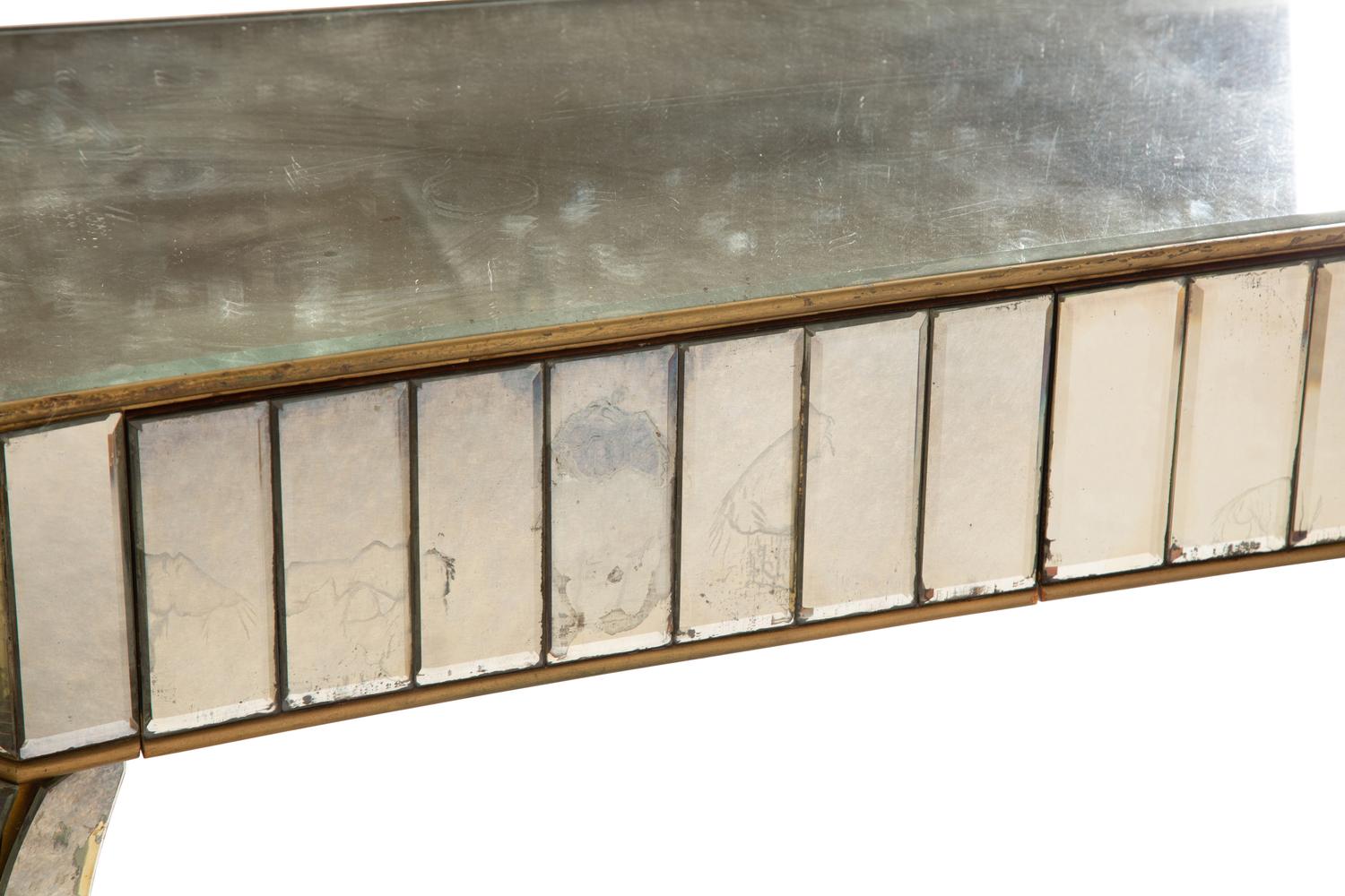 An Art Deco Style Mirrored-Veneer Console Table