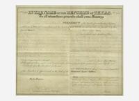 [Americana] [Republic of Texas] Houston, Sam: Partially-Printed Document, signed