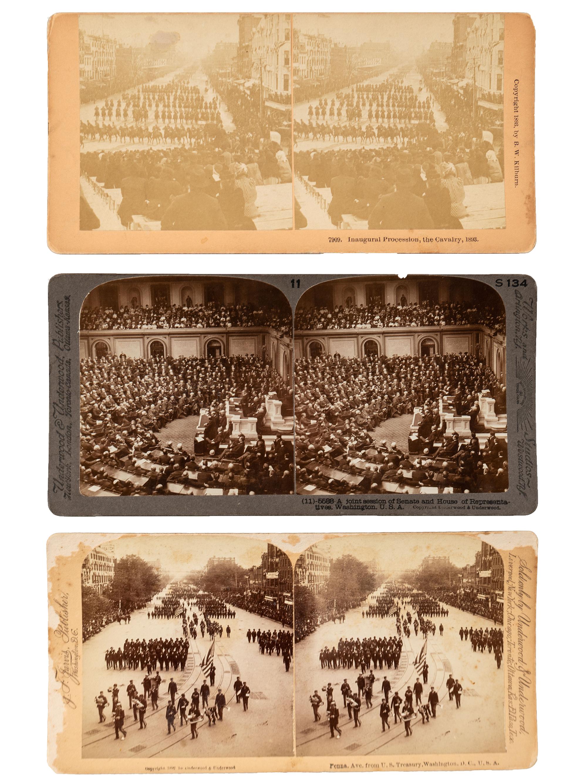 [EARLY PHOTOGRAPHY]. A group of approx. 95 stereoviews highlighted by images of US presidents, views in and around Washington, DC and Mount Vernon, and African American and female subjects.