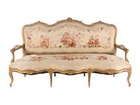 A Louis XV Style Giltwood Seven-Piece Salon Suite