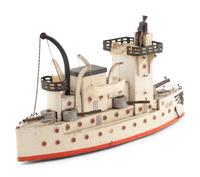 A Carved and Painted Folk Art Battleship, Delware