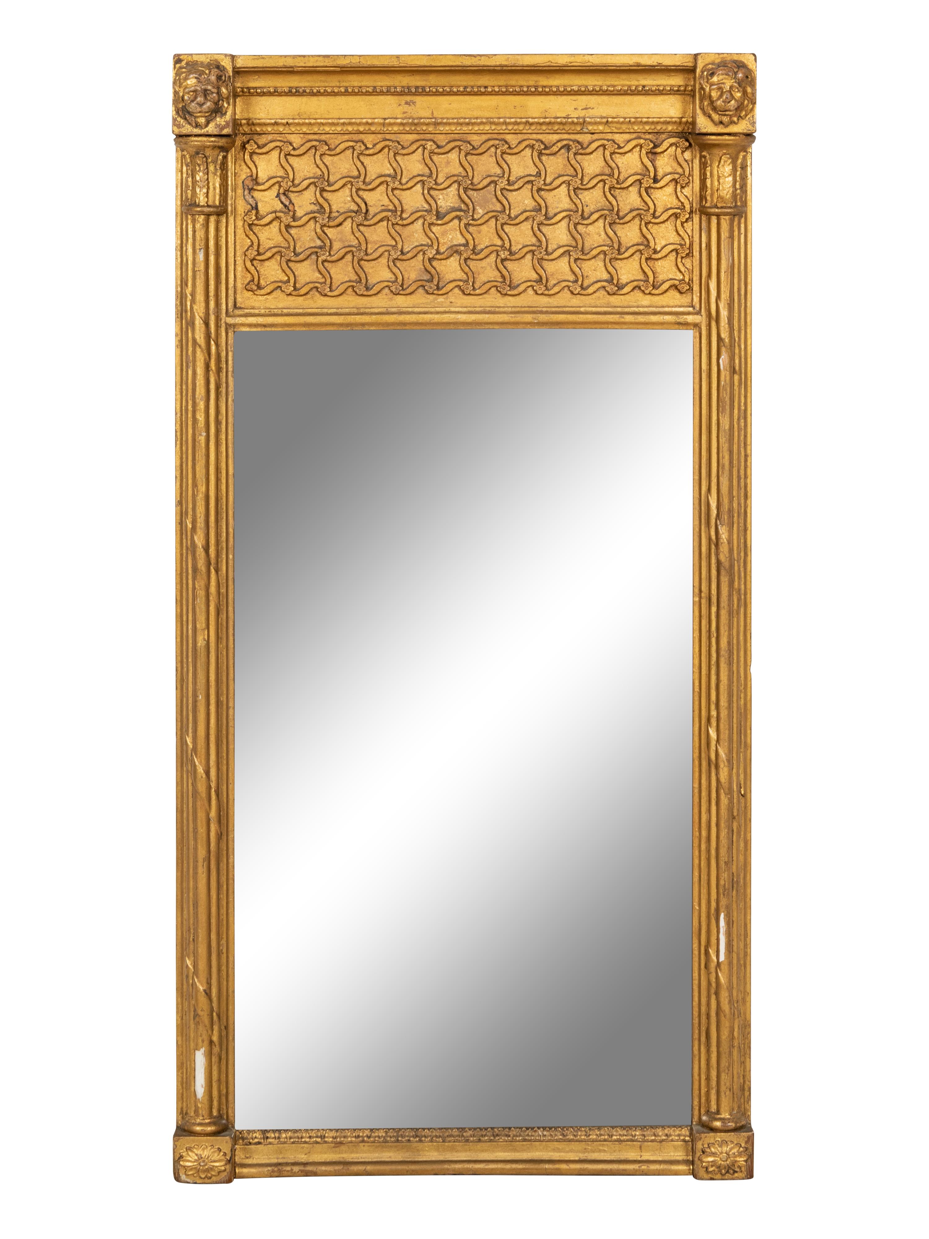 An Italian Neoclassic Style Giltwood Mirror