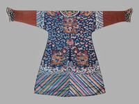 A Blue Ground Embroidered Silk Dragon Robe, Jifu