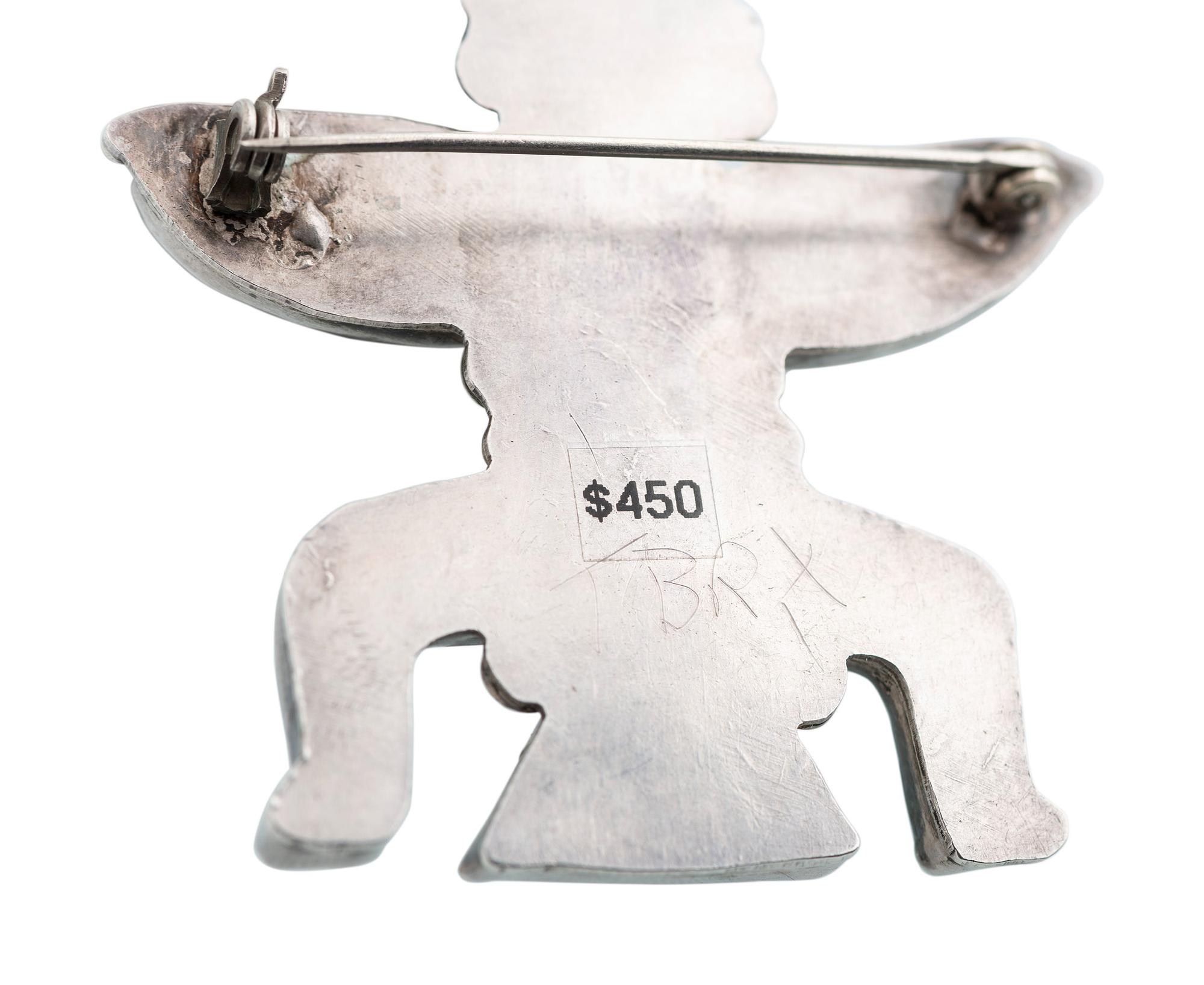 Zuni Silver Knifewing Pin / Brooch