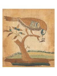 An English Silkwork Embroidered Bird Picture