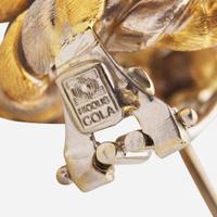 A Pair of Two-Tone 18K Gold Earrings