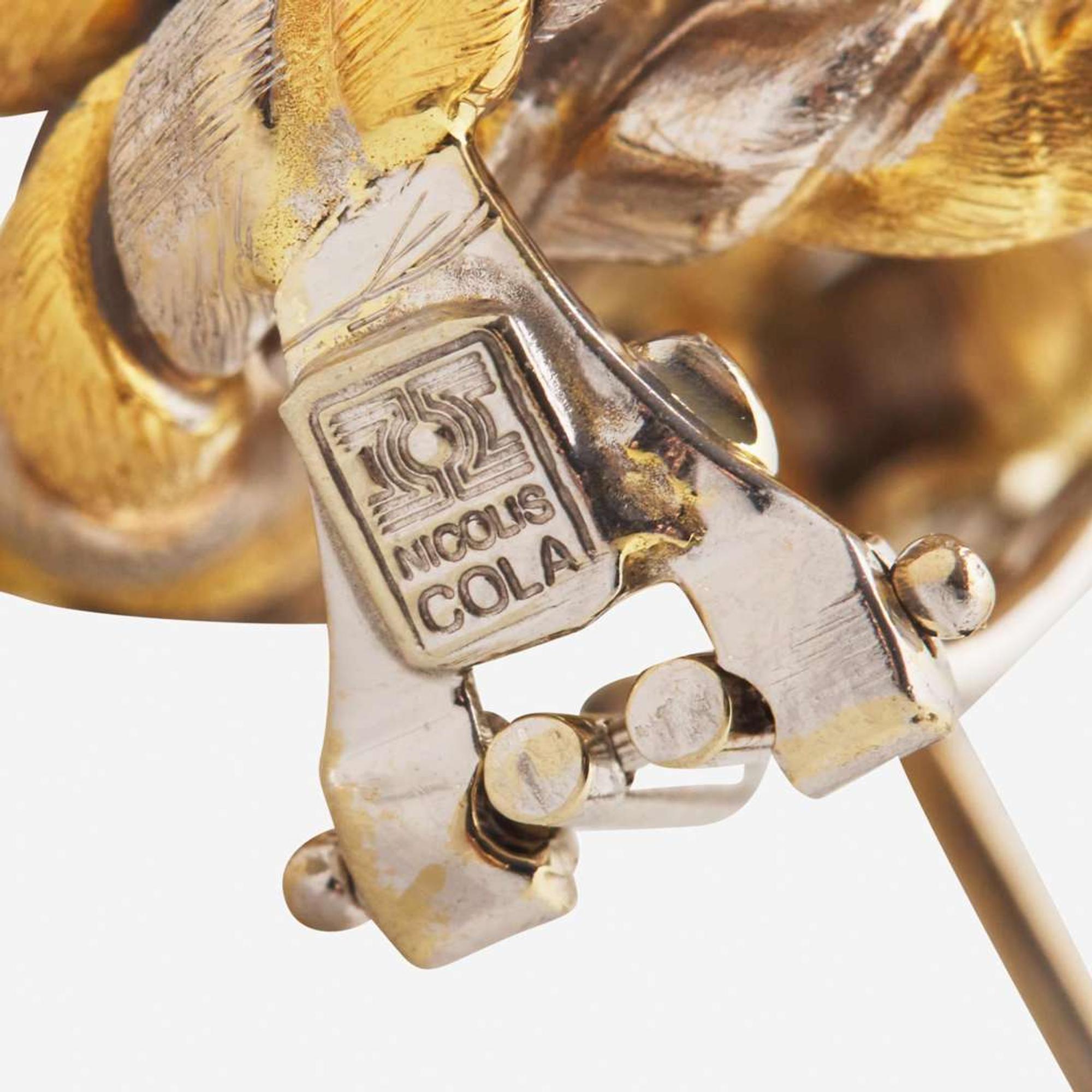 A Pair of Two-Tone 18K Gold Earrings