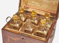 A Federal or George III inlaid mahogany decanter box and a document box, late 18th / early 19th century