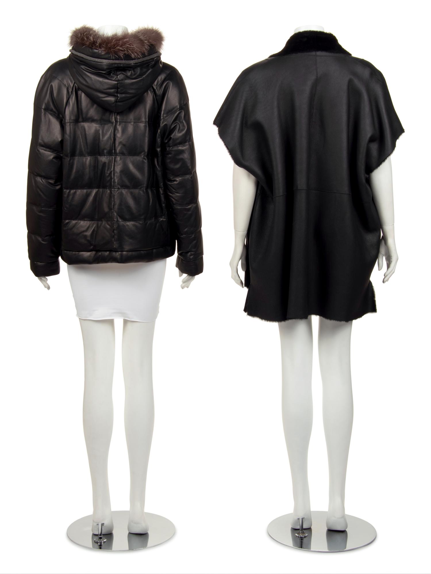 Two Pieces of Fur Trimmed Outerwear: One Brunello Cucinelli, One Eskandar
