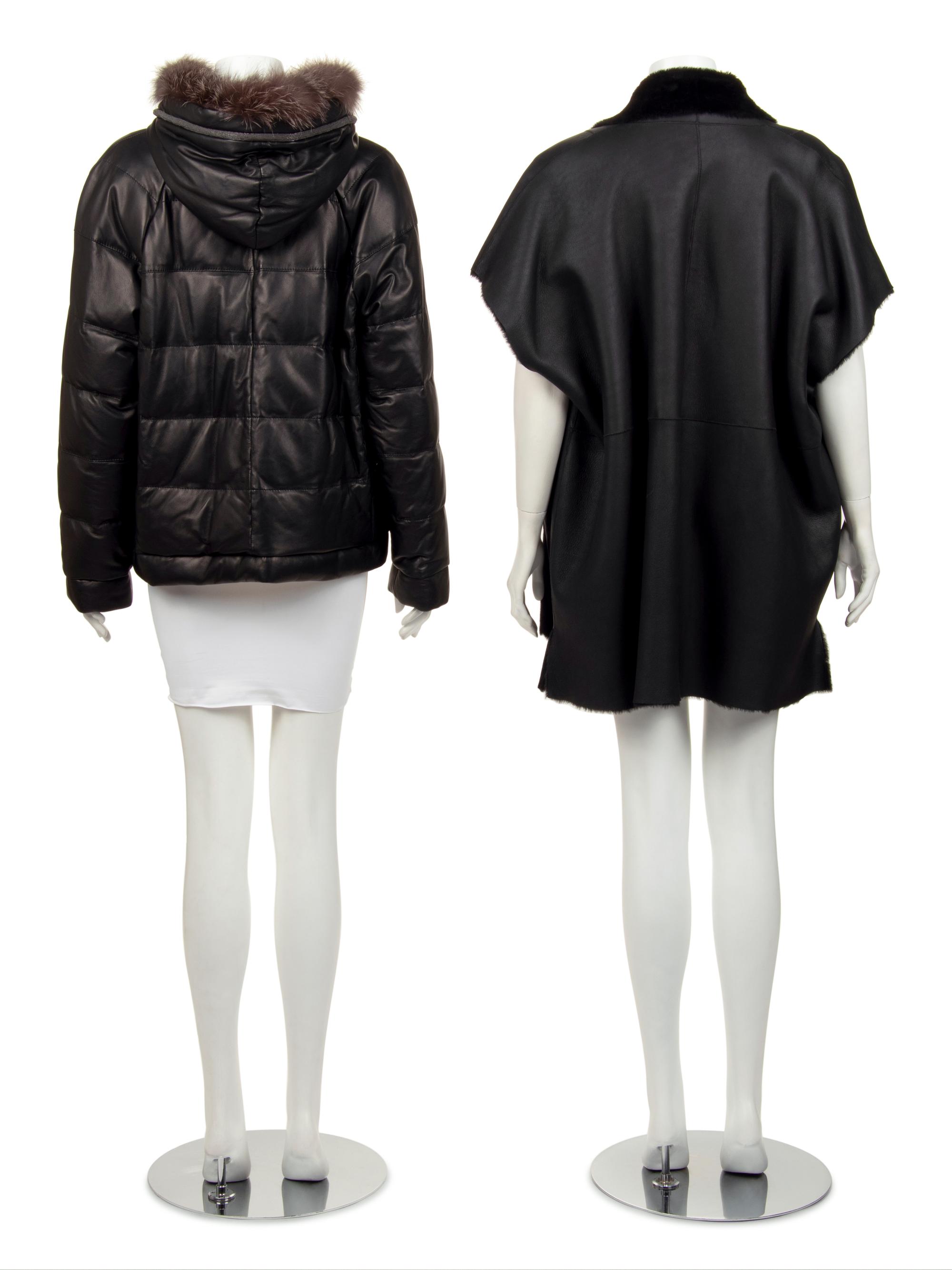 Two Pieces of Fur Trimmed Outerwear: One Brunello Cucinelli, One Eskandar