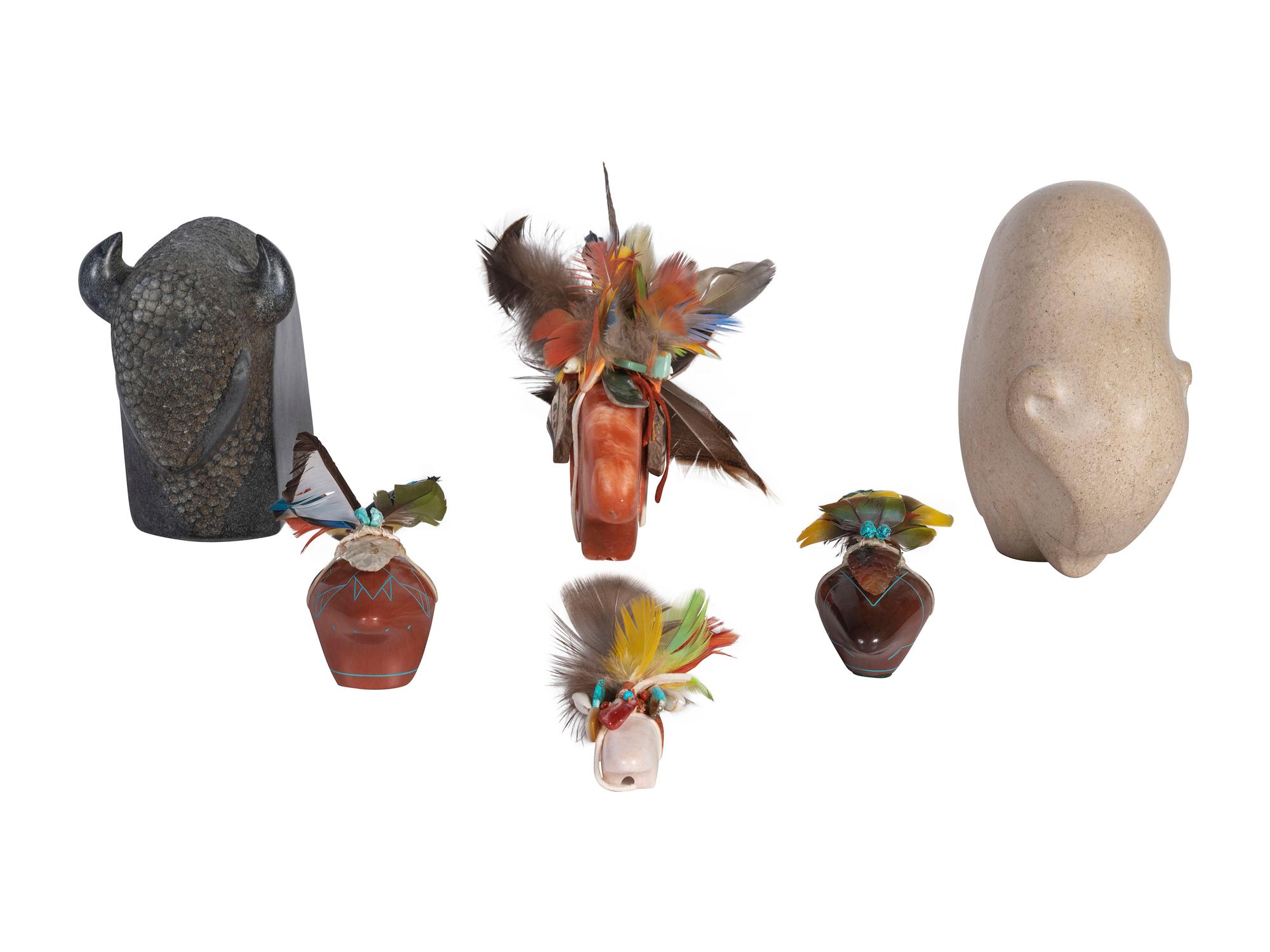 Collection of Stone and Pottery Fetishes