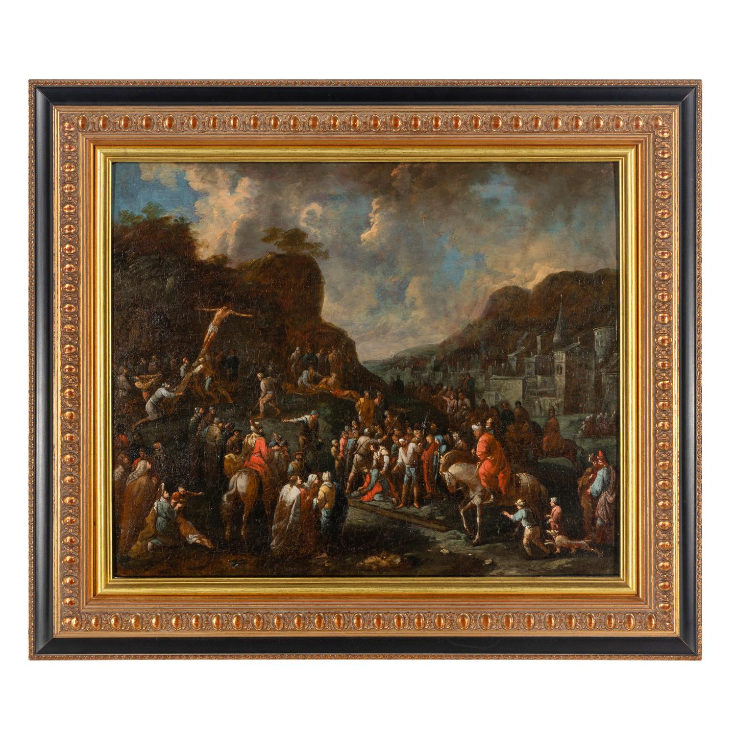 Northern Netherlands, Late 17th/Early 18th Century — Christ on the Way to Calvary with Fortified City in the Distance