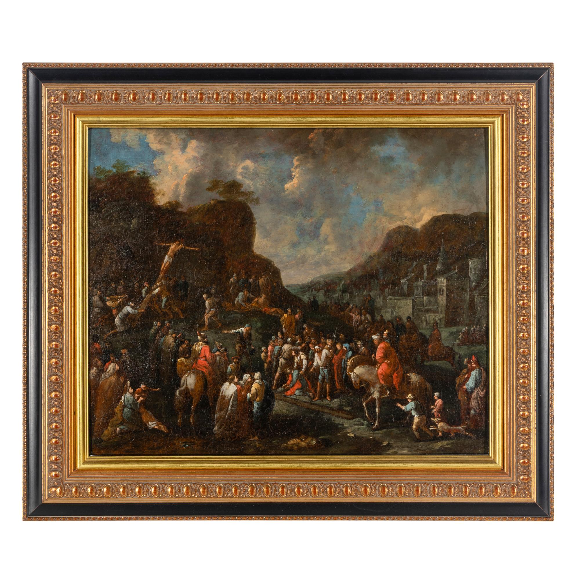 Northern Netherlands, Late 17th/Early 18th Century — Christ on the Way to Calvary with Fortified City in the Distance