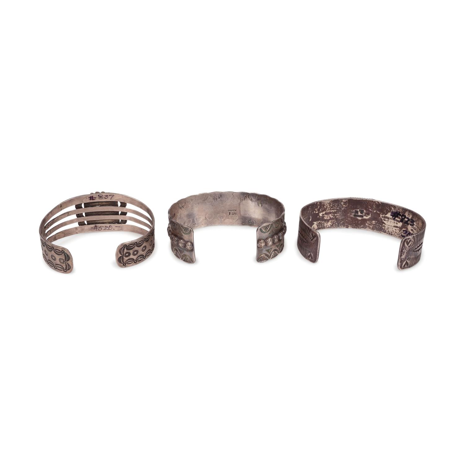 Silver and Turquoise Cuff Bracelet, PLUS Two Navajo Cuff Bracelets